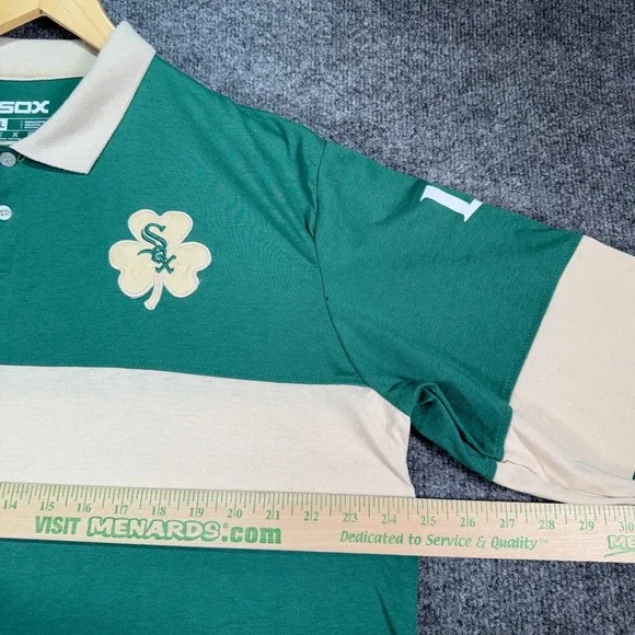 Chicago White Sox Polo Rugby Shirt Men's XL Green St Patrick's Day Miller Lite - Picture 8 of 11
